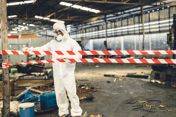 Professional Sewage Cleanup technician working in Abrams, WI